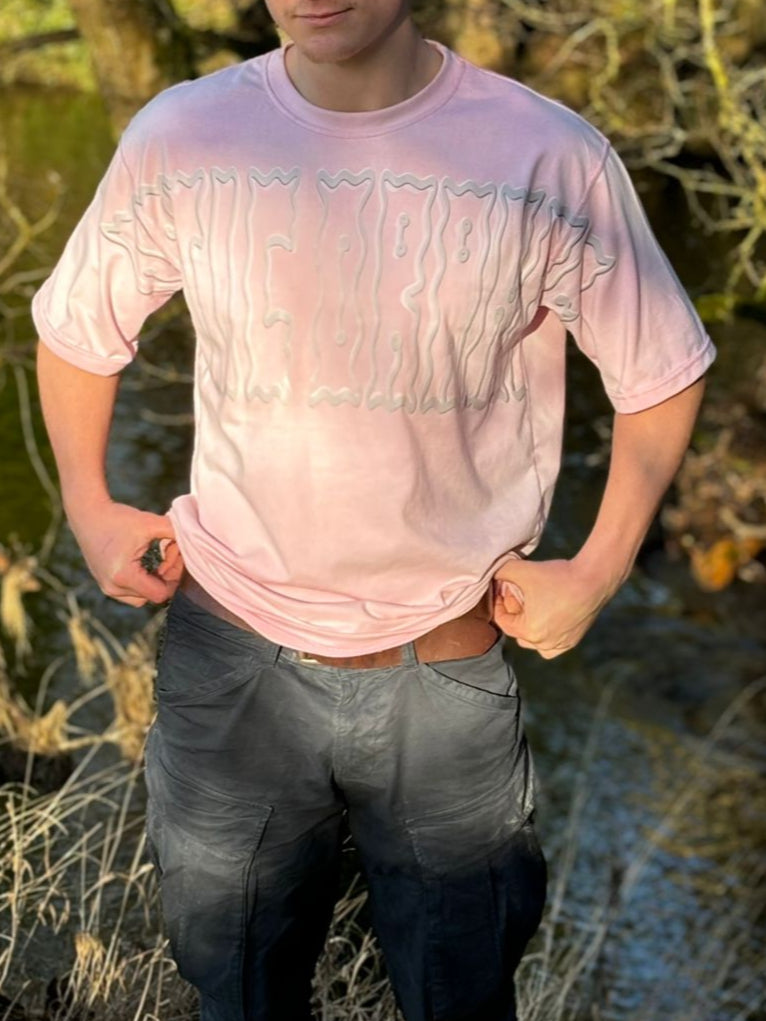 Oversized Pink Front Spread T