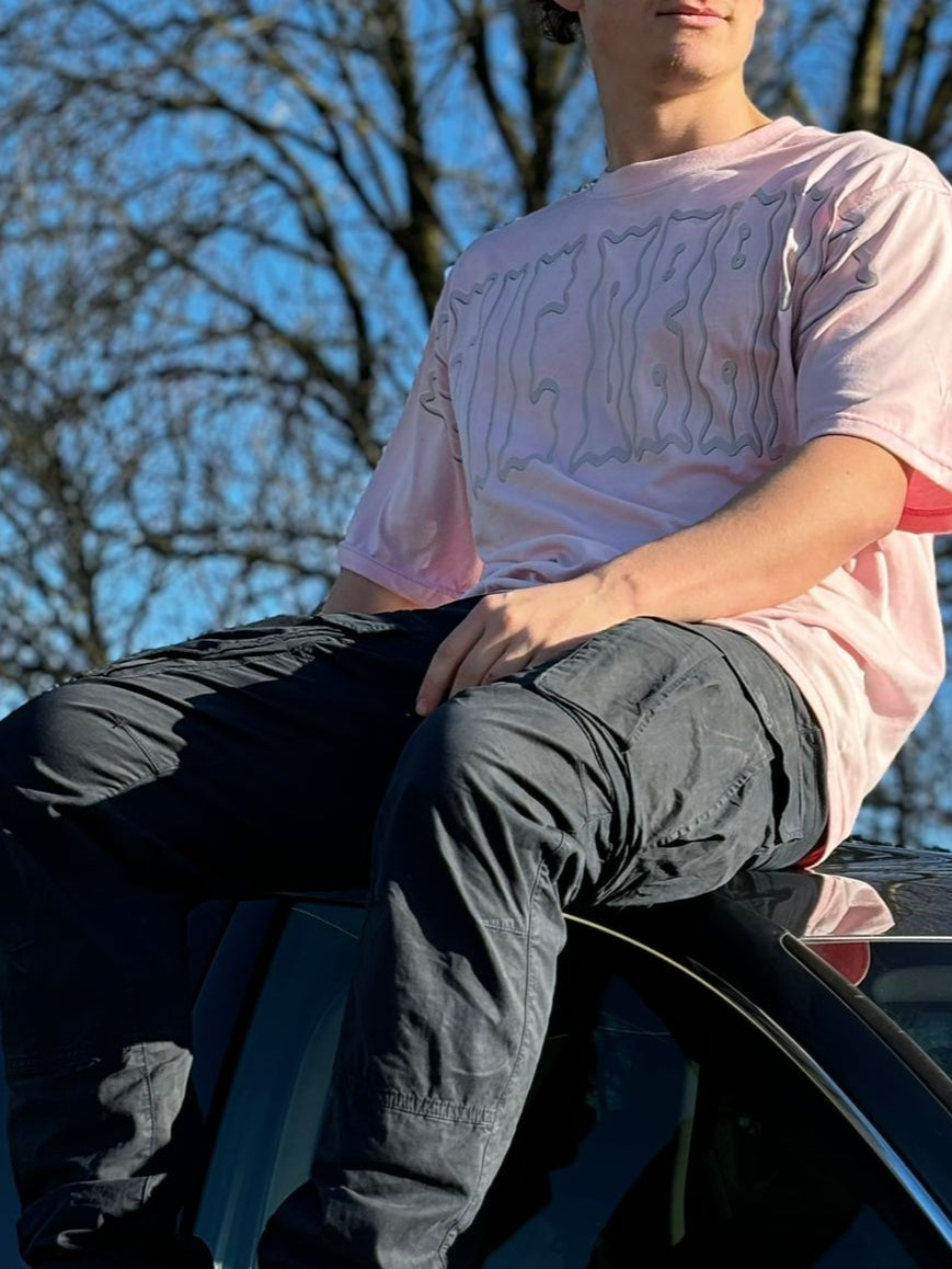 Oversized Pink Front Spread T